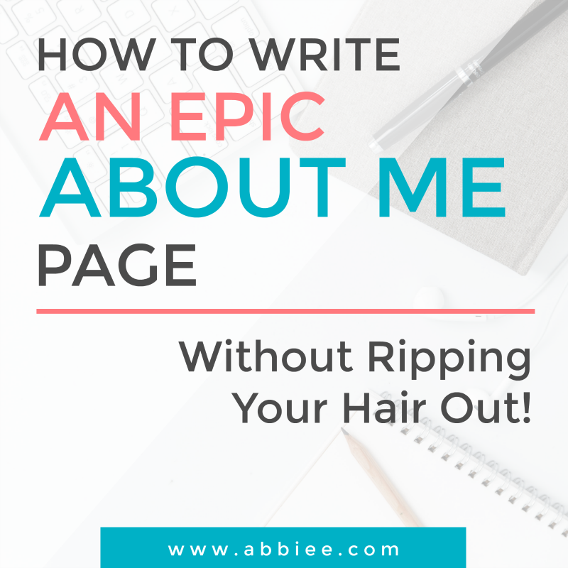 how to write an epic about page without ripping your hair out cover header