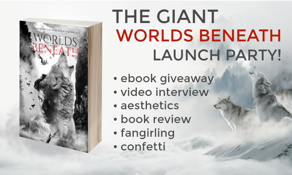 The Giant WORLDS BENEATH Launch Party (eBook GIVEAWAY + video interview with K.A. Emmons + book review + aesthetics + confetti!)